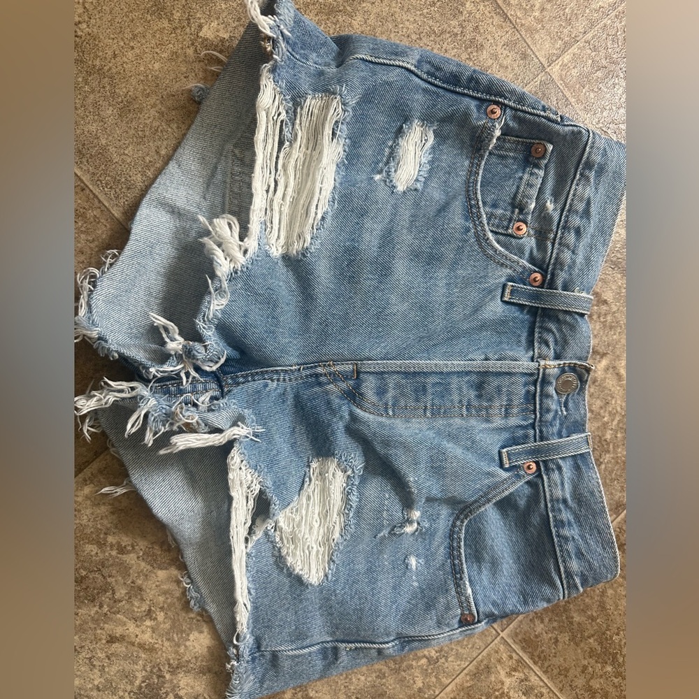 Levi Distressed Denim Shorts